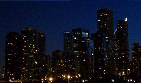 Chicago skyline at night
