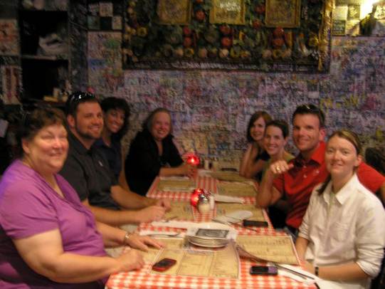 Nebraska participants eating at Gino's Eastwith our friends from Alabama after a long day of training and scoring.
