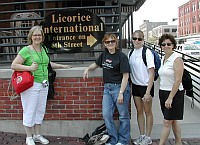 Group in front of a Haymarket sign
