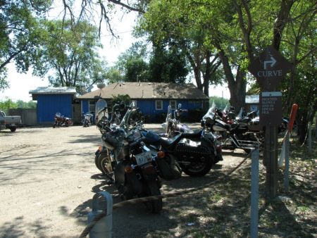 Motorcycles outside Heron Bay Bar