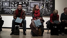 Participants sitting at Sheldon Museum of Art