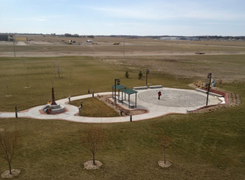 Aerial view of labyrinth at Yanney Park